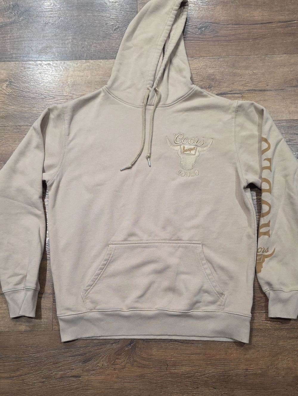 Coors Banquet Rodeo Pullover Hoodie - Embroidered Steer And Skull On Chest